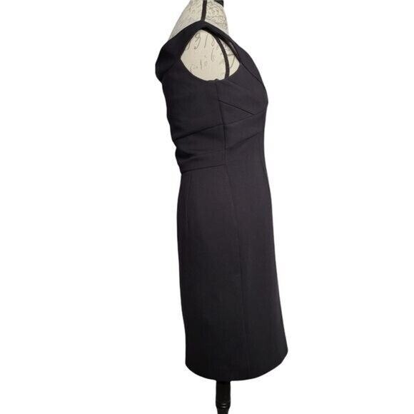Nicholas Black Off the Shoulder Sleeveless Knee Length Ponte Sheath Dress Size 8 - Picture 4 of 11